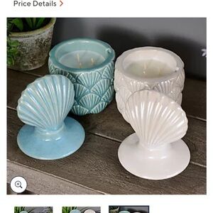 HomeWorx by Slatkin & Co. S/2 Seaside Serenade Shell Jar Candles